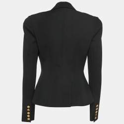 Balmain Black Wool Single-Button Blazer M