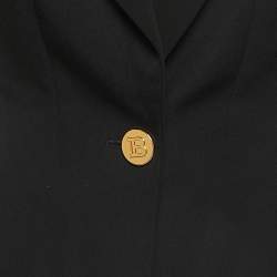 Balmain Black Wool Single-Button Blazer M