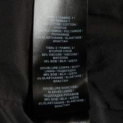 Pre Owned Balmain Black Cotton & Velvet Collarless Bustier Blazer M