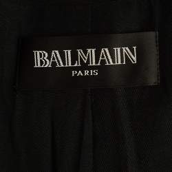 Balmain Black Wool Double Breasted Blazer S