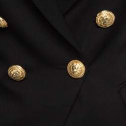 Balmain Black Wool Double Breasted Blazer S