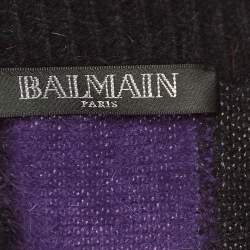Balmain Multicolor Colorblock Patterned Angora Sweater S