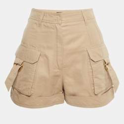 Balmain Beige Linen Blend Cargo Shorts M