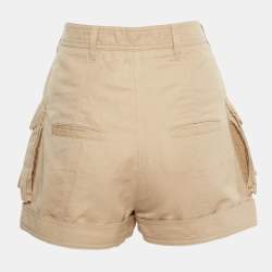 Balmain Beige Linen Blend Cargo Shorts M