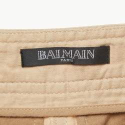 Balmain Beige Linen Blend Cargo Shorts M