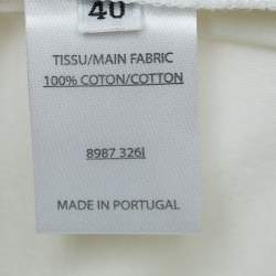 Balmain White Logo Print Distressed Cotton Button Detailed Tank Top M