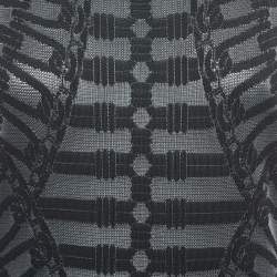 Balmain Black Knit Sheer Bodycon Dress M
