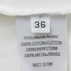 Pre Owned Balmain Off-White Slogan Studded Cotton Tank Top S