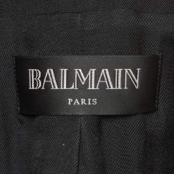 Pre Owned Balmain Black Wool Double-Breasted Blazer S