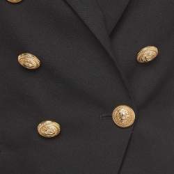 Pre Owned Balmain Black Wool Double-Breasted Blazer S