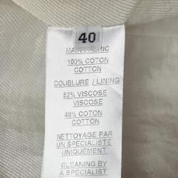 Pre Owned Balmain Beige Textured Cotton Double-Breasted Blazer M