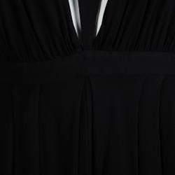 Pre Owned Balmain Black Triangular Front Detail Sleeveless Dress S