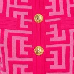 Pre Owned Balmain X Barbie Pink Jacquard Knit Jacket S
