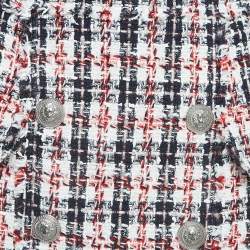 Balmain Multicolor Tweed Button Detail Mini Skirt M