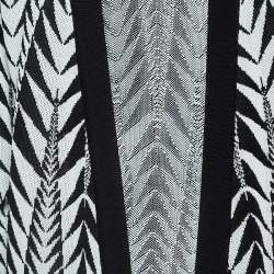 Balmain Black/White Patterned Knit Open Front Cardigan L
