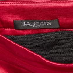 Balmain Pink Satin Pleated Mini Skirt M