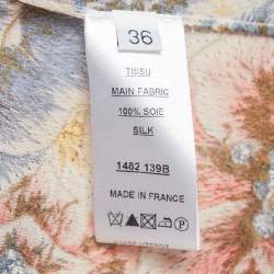 Pre Owned Balmain Multicolor Floral Print Satin Silk Long Sleeve Shirt S