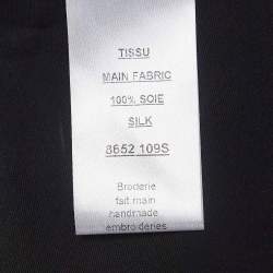 Pre Owned Balmain Black Satin Silk Crystal Embellished Applique Tank Top S