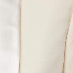 Pre Owned Balmain Cream Gabardine Satin Trim Shawl Collar Open Front Blazer M