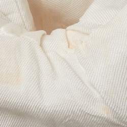 Pre Owned Balmain Cream Gabardine Satin Trim Shawl Collar Open Front Blazer M