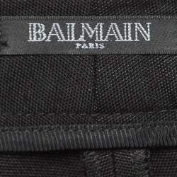 Balmain Black Gabardine Flared Trousers S