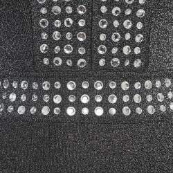 Pre Owned Balmain Metallic Lurex Knit Crystal Embellished Mini Dress S