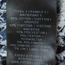 Pre Owned Balmain Blue Tweed Button Detailed Mini Skirt M