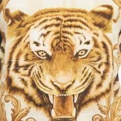 Pre Owned Balmain Black Tiger Print Cotton Button Detailed Sleeveless Tshirt M