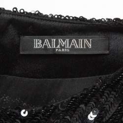 Balmain Black Multicolor Sequin Embellished Mini Dress M