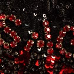 Balmain Black Multicolor Sequin Embellished Mini Dress M