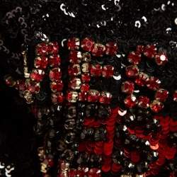Balmain Black Multicolor Sequin Embellished Mini Dress M