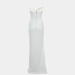 Pre Owned Balmain Off White Sequin Sleeveless Dress S