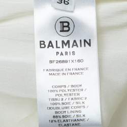 Pre Owned Balmain Off White Sequin Sleeveless Dress S