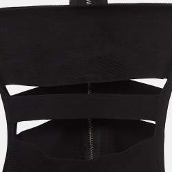 Pre Owned Balmain Black Stretch Knit Cut-Out Bodycon Mini Dress S