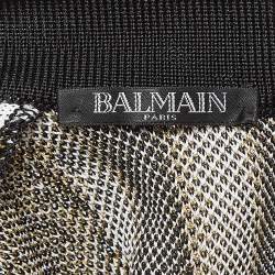 Pre Owned Balmain Multicolor Stripe Lurex Knit Mini Sheath Dress S