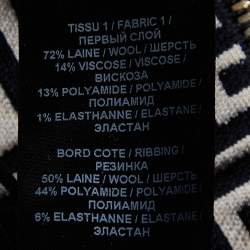 Pre Owned Balmain Black Monogram Wool Knit Crop Top S