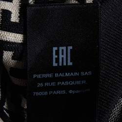 Pre Owned Balmain Black Monogram Wool Knit Mini Skirt S