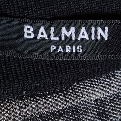 Pre Owned Balmain Black Monogram Wool Knit Mini Skirt S