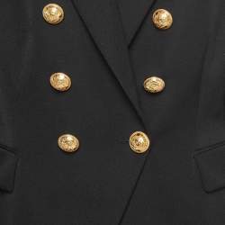 Balmain Black Wool Double-Breasted Jacket L