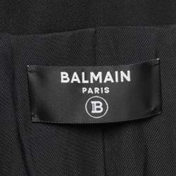 Balmain Black Wool Double-Breasted Jacket L