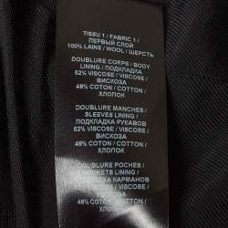 Balmain Black Wool Double-Breasted Jacket L