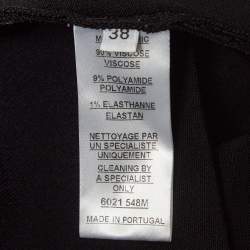 Pre Owned Balmain Black Stretch Knit Lace-up Midi Dress M