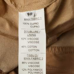 Pre Owned Balmain Beige Long Zip Front Jacket M