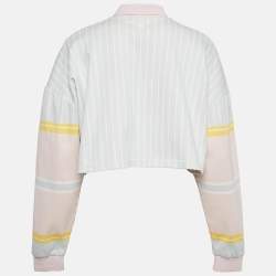 Pre Owned Balmain Multicolor Printed Crop Polo T-Shirt XS