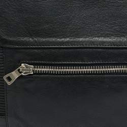 Pre Owned Balmain Biker Black Leather Clutch
