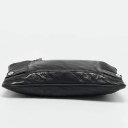 Pre Owned Balmain Biker Black Leather Clutch