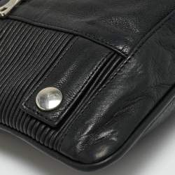 Pre Owned Balmain Biker Black Leather Clutch