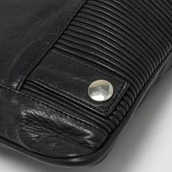 Pre Owned Balmain Biker Black Leather Clutch