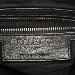 Pre Owned Balmain Biker Black Leather Clutch