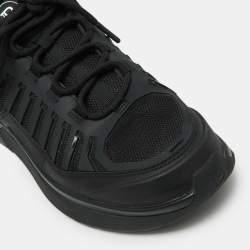 Balmain Black Mesh and Leather Low Top Sneakers Size 41